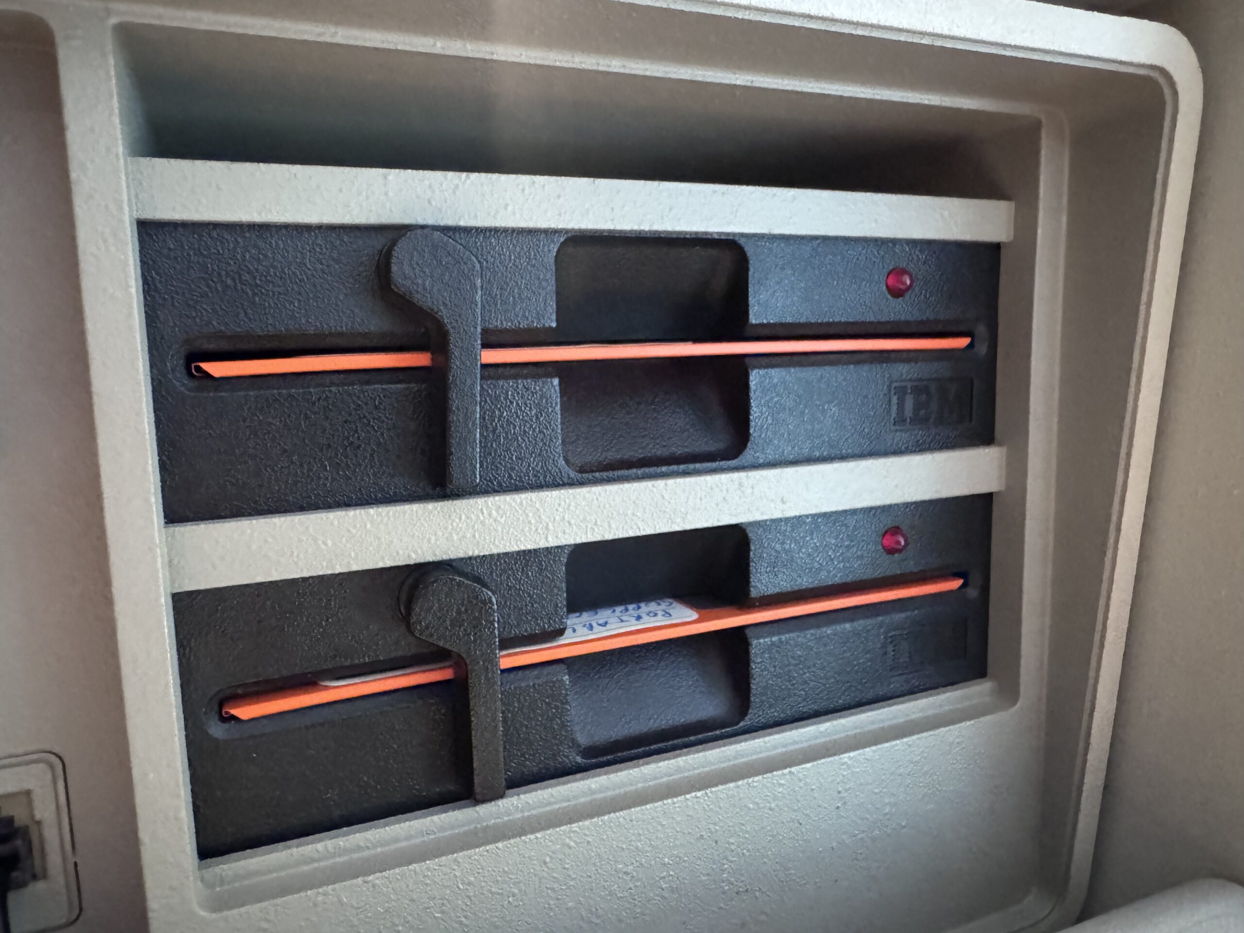 Full view of the vintage IBM 5155 portable computer.