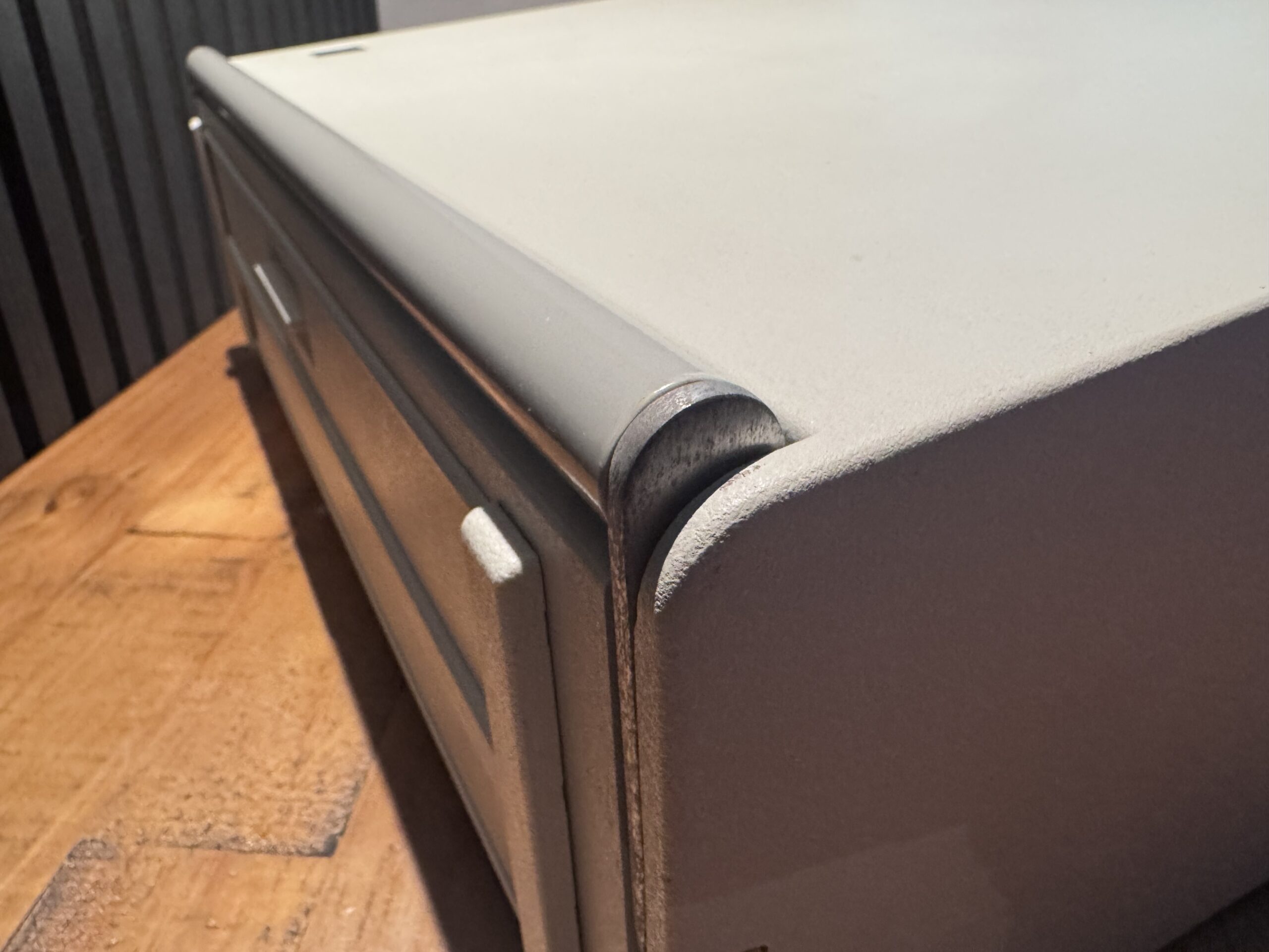 Carrying handle of the vintage IBM 5155 computer.