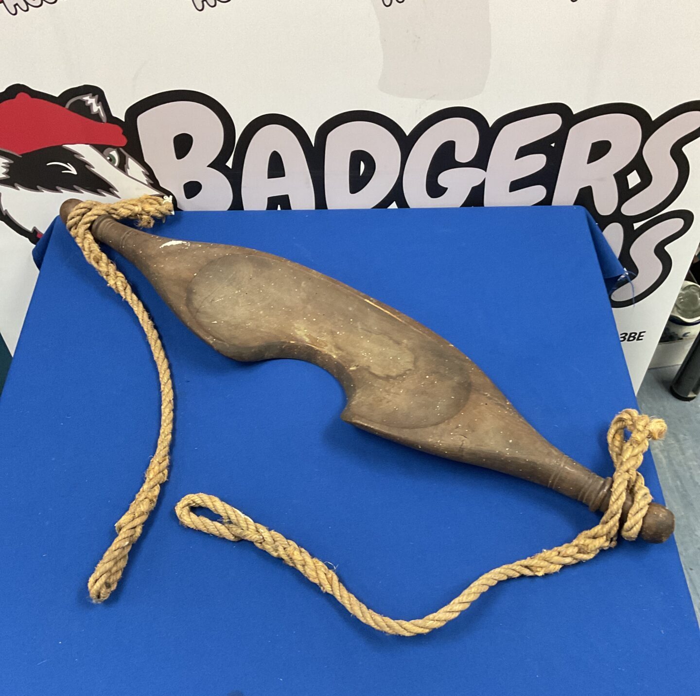 Antique vintage wooden shoulder yoke, a rustic farm tool.